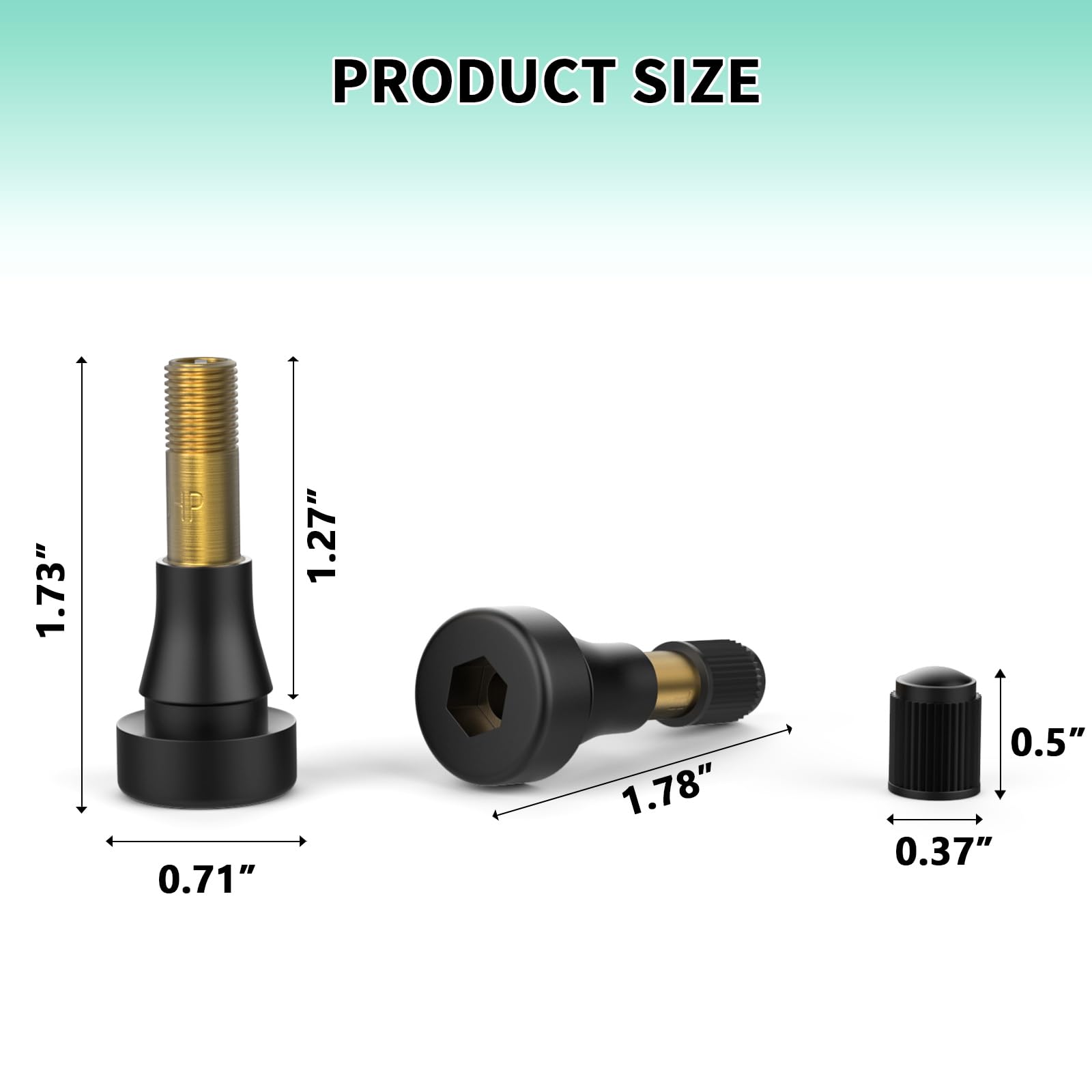 100PCS TR600HP Tire Valve Stems, High Pressure Brass Rubber Snap-in Tire Wheel Valve Stem for Most Car Auto Tires